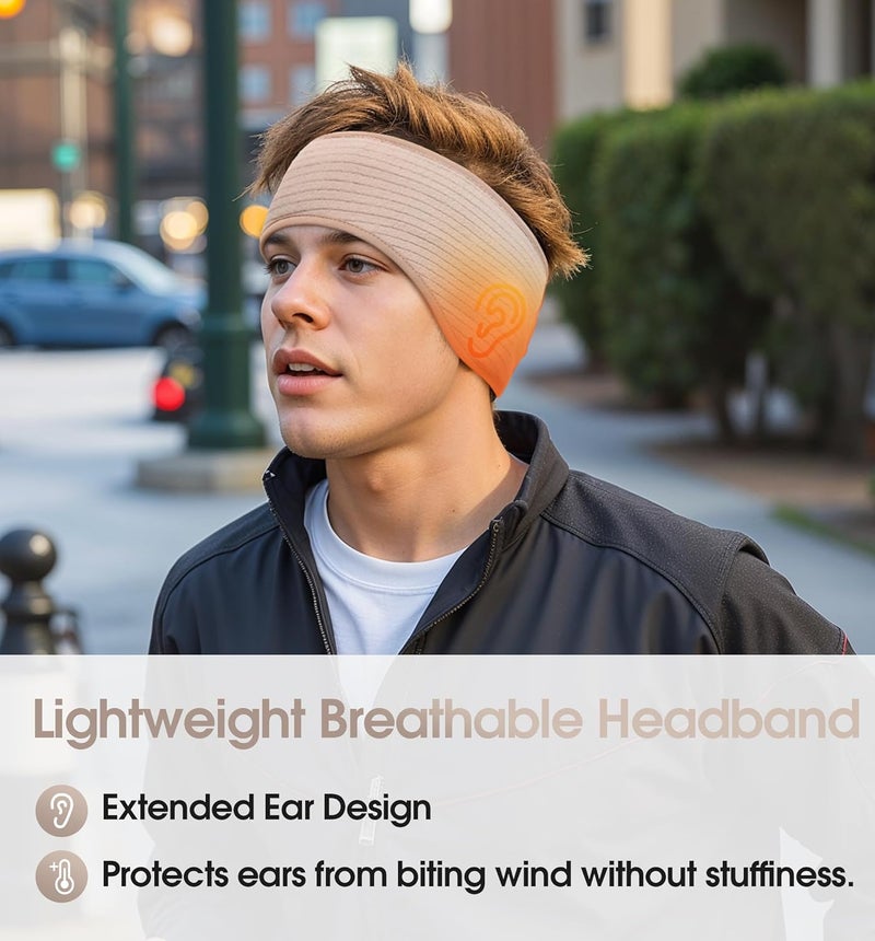 SUNMECI Lightweight Soft Fleece Headband - Breathable Ear Muffs for Men Women in Winter Running Cycling Ski Comfortable Warm for Clod Weather Sports - Image 2